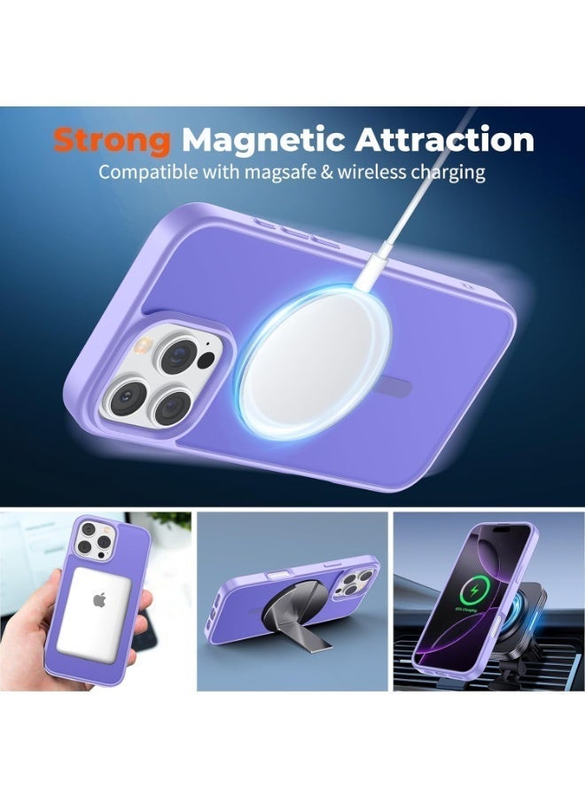 ACLIX Magnetic Case for iPhone 16 Pro Max [Shockproof & Slim] Matte Transparent Hard Back Cover with high-Grade Protection | Light Purple - Image 2